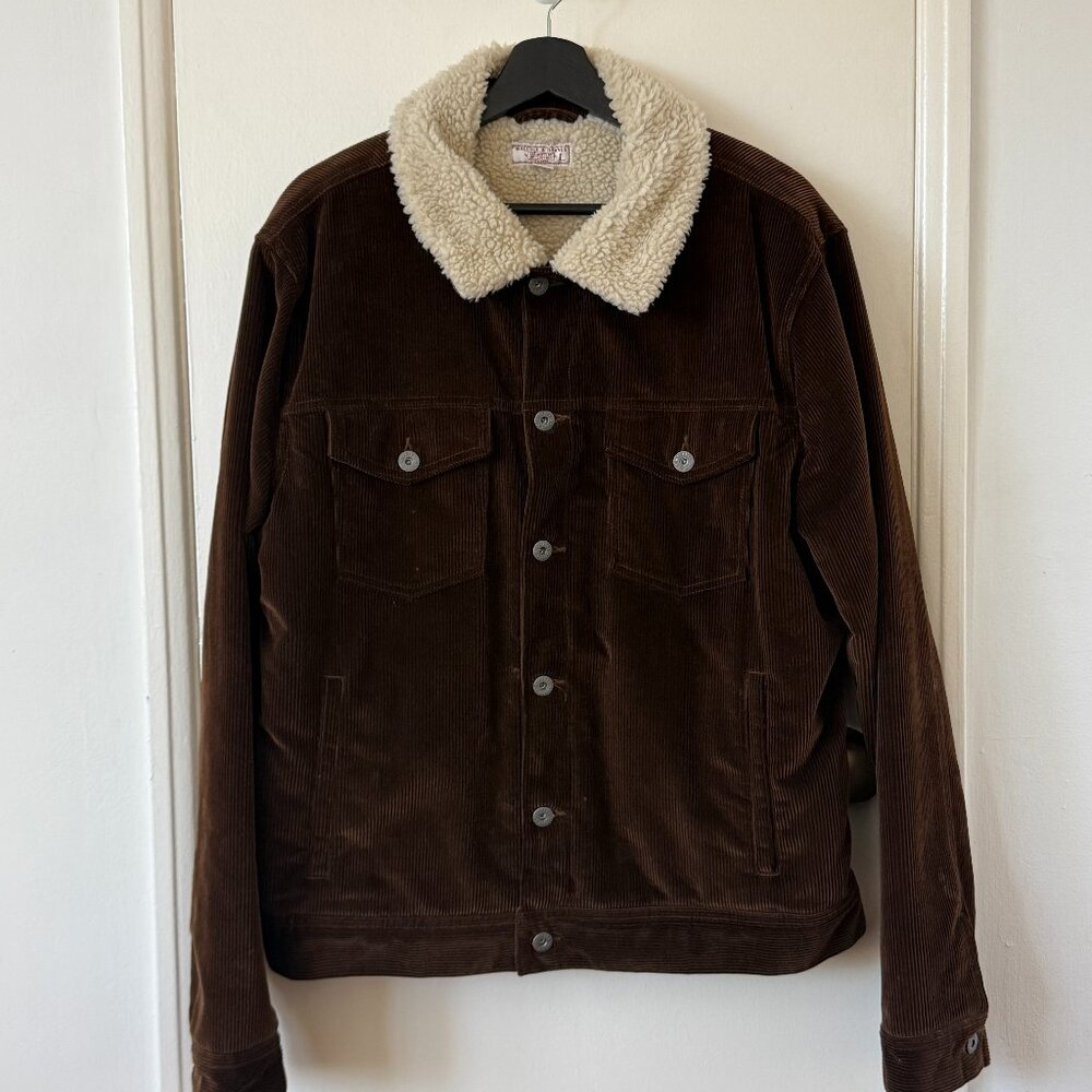 J.Crew Wallace & Barnes Sherpa-lined Corduroy Jacket Brown Large
